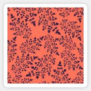 Hedgerow ferns on orange Sticker